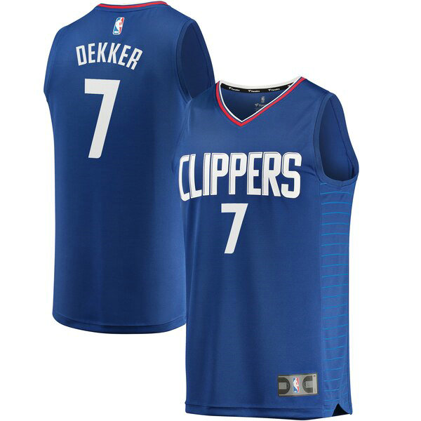 Maillot Los Angeles Clippers Homme Sam Dekker 7 Icon Edition Bleu